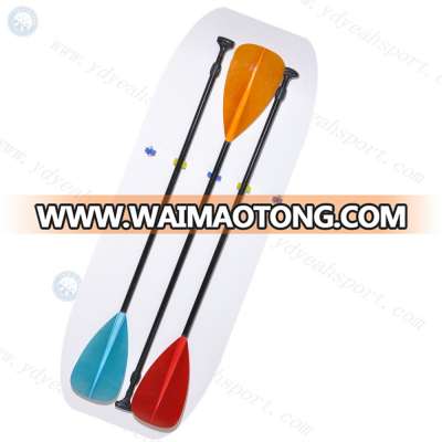 Colorful fiberglass shaft transparent surfingboard sup paddle on water